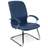 Besucher-Sessel MIRAGE, mit Armlehnen, Stahlrahmen verchromt, Lederbezug - blau - Nowy Styl Group
