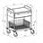 Cărucior cu polițe și sertare din oțel inoxidabil, 2 polițe, 1 coșuri de sârmă, 1 sertar in culoare albă, HxLxl: 920x760x560 mm - imagine2