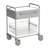 Cărucior cu polițe și sertare din oțel inoxidabil, 2 polițe, 1 coșuri de sârmă, 1 sertar in culoare albă, HxLxl: 920x760x560 mm