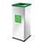 Wertstoffsammler EKO SQUARE, Volumen 60 l, Stahlbehälter lackiert, Farbe Grün - Alda S.A.