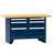 Werkbank, Buche Massiv-Arbeitsplatte 1500 x 700 mm, 6 x Schubladen, Farbe dunkelblau RAL5010 - Polak CZ, s.r.o.