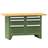 Werkbank, Buche Massiv-Arbeitsplatte 1500 x 700 mm, 6 x Schubladen, Farbe grün RAL6011 - Polak CZ, s.r.o.