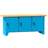 Werkbank, Buche Massiv-Arbeitsplatte 2000 x 700 mm, 3 x Schränke, Farbe blau RAL5012 - Polak CZ, s.r.o.