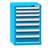 Werk-Schubladenschrank, HxBxT: 840 x 578 x 630 mm, 7 x Schubladen, blau RAL5012 - Polak CZ, s.r.o.