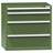 Schubladenschrank für Werkstatt, HxBxT: 990 x 1037 x 780 mm, 4 x Schubladen, Farbe grün RAL6011 - Polak CZ, s.r.o.