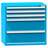 Schubladenschrank für Werkstatt, HxBxT: 990 x 1037 x 780 mm, 5 x Schubladen, Farbe blau RAL5012 - Polak CZ, s.r.o.