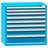 Werkzeugschrank mit Schubladen, 8 x Schublade, H x B x T: 990 x 1037 x 780 mm, Farbe blau RAL5012 - Polak CZ, s.r.o.