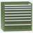 Werkzeugschrank mit Schubladen, 8 x Schublade, H x B x T: 990 x 1037 x 780 mm, Farbe Grün RAL6011 - Polak CZ, s.r.o.