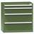 Schubladenschrank für Werkstatt, HxBxT: 990 x 1037 x 630 mm, 4 x Schubladen, Farbe grün RAL6011 - Polak CZ, s.r.o.