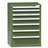 Schubladenschrank für Werkstatt, HxBxT: 990 x 731 x 630 mm, 7 x Schubladen, Farbe grün RAL6011 - Polak CZ, s.r.o.