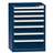 Schubladenschrank für Werkstatt, HxBxT: 990 x 731 x 630 mm, 7 x Schubladen, Farbe dunkelblau RAL5010 - Polak CZ, s.r.o.