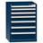 Schubladenschrank für Werkstatt, HxBxT: 990 x 731 x 780 mm, 7 x Schubladen, Farbe dunkelblau RAL5010 - Polak CZ, s.r.o.