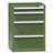 Schubladenschrank für Werkstatt, HxBxT: 990 x 731 x 630 mm, 4 x Schubladen, Farbe grün RAL6011 - Polak CZ, s.r.o.