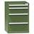 Schubladenschrank für Werkstatt, HxBxT: 990 x 731 x 780 mm, 4 x Schubladen, Farbe grün RAL6011 - Polak CZ, s.r.o.