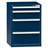 Schubladenschrank für Werkstatt, HxBxT: 990 x 731 x 780 mm, 4 x Schubladen, Farbe dunkelblau RAL5010 - Polak CZ, s.r.o.