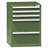Schubladenschrank für Werkstatt, HxBxT: 990 x 731 x 780 mm, 5 x Schubladen, Farbe grün RAL6011 - Polak CZ, s.r.o.