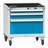 Mobiler Schubladenschrank, HxBxT: 763 x 731 x 780 mm, 3 Schubladen, Farbe grau RAL7035/blau RAL5012 - Polak CZ, s.r.o.