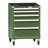 Mobiler Schubladenschrank, HxBxT: 1013 x 731 x 780 mm, 5 Schubladen, Farbe grün RAL6011 - Polak CZ, s.r.o.