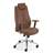 Profi-Drehsessel SONATA, mit Armlehnen und Kopfstütze, Lederbezug - braun - Nowy Styl Group