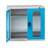 Dulap metalic de atelier cu uși batante cu fereastră transparentă, HxLxl: 1000x1044x655 mm, 2 x polițe 100 kg, gri RAL7035/albastru RAL5012 - Polak CZ, s.r.o.