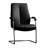 Besucher-Sessel SONATA, mit Armlehnen, Stahlrahmen verchromt, Lederbezug - schwarz - Nowy Styl Group