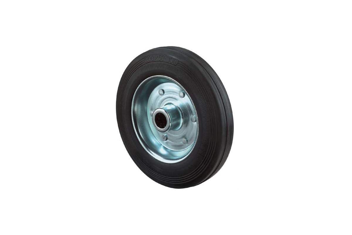 Transportgeräte-Rad, Gummi schwarz, Durchm. 100 mm, Traglast 70 kg