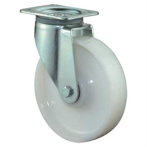 Transportní kolečko L6, otočné, kolo z bílého plastu, pr. 250 mm, nosnost 1400 kg