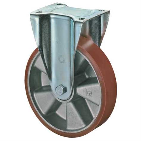 Transport-Bockrolle, Alufelge, Bandage Polyurethan, Durchm. 125 mm, Traglast 450 kg