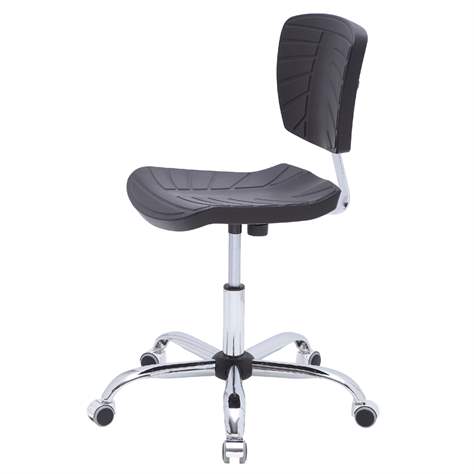 Arbeitsdrehstuhl MODERN niedrig, mit Rollen, schwarz.