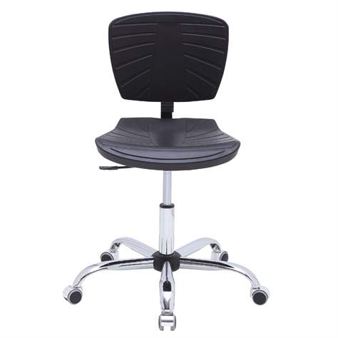 Arbeitsdrehstuhl MODERN niedrig, mit Rollen, schwarz. - Bild2