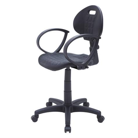 Arbeitsdrehstuhl PRO STANDARD mit Armlehnen und Rollen.