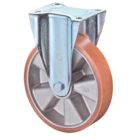 Transport-Bockrolle, Alufelge, Bandage Polyurethan, Durchm. 125 mm, Traglast 450 kg
