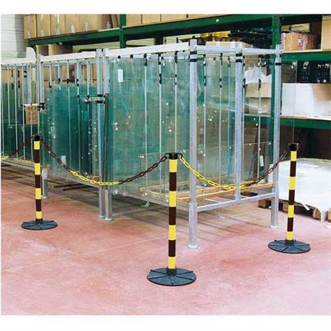 Kettenpfosten aus Kunststoff, Farbe Gelb/Schwarz