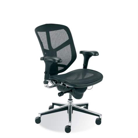 Futuristischer Drehstuhl ENJOY mit Armlehnen - Farbe schwarz, Stallgestell verchromt - Nowy Styl Group