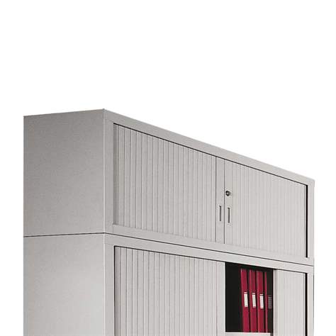 Rollladen-Aufsatzschrank, HxBxT: 465x1000x435 mm, Gehäusefarbe Grau RAL7035, Rollladen Grau - Malow