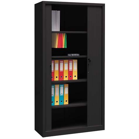 Rollladenschrank, HxBxT: 1990x1200x435 mm, Gehäusefarbe Schwarz RAL9005, Rollladen Schwarz - Malow - Bild3