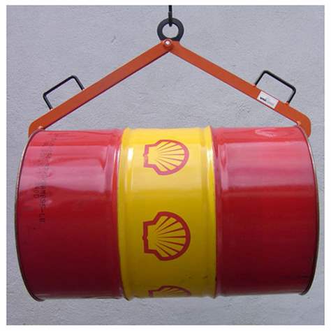 Scherengreifer horizontal, für liegende Fässer mit Rand, Tragfähigkeit 300 kg