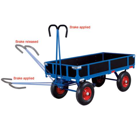 Handpritschenwagen VARIOfit mit 2 Stirnwänden, 2000 x 1000 mm, Tragfähigkeit 1250 kg, Vollgummireifen - Cordes - Bild4