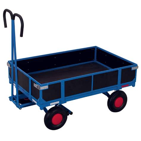 Handpritschenwagen VARIOfit mit 4 Bordwänden (Sperrholz) , 1200 x 800 mm, Tragfähigkeit 700 kg - Cordes