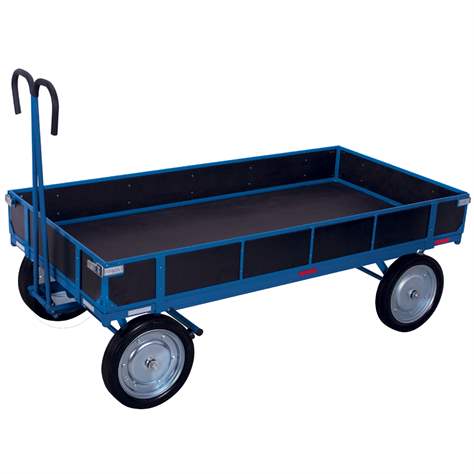 Handpritschenwagen VARIOfit mit 4 Bordwänden (Sperrholz), 2000 x 1000 mm, Tragfähigkeit 1250 kg, Vollgummireifen - Cordes