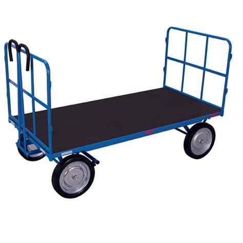 Handpritschenwagen VARIOfit mit 2 Stirnwänden, 2000 x 1000 mm, Tragfähigkeit 1250 kg, Vollgummireifen - Cordes