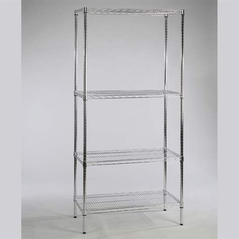 ESD Gitterregal, verchromt, Fachboden-Traglast 250 kg, HxBxT: 1820x1220x460 mm, 4 Fachböden - Bild2