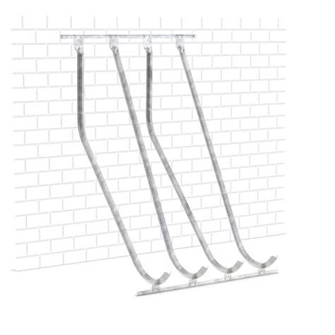 Stojan na bicykle pre šikmé státie, 4 miesta, pre upevnenie na stenu - WSM - Walter Solbach Metallbau GmbH