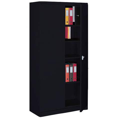 Kovová skříň s vnitřní schránkou, v x š x h: 1990 x 1000 x 435 mm, barva: korpusu černá RAL9005 / dveří černá RAL9005 - Malow