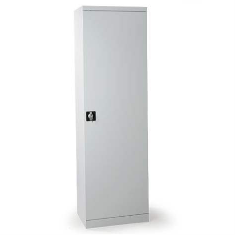 Dulap metalic cu polite si 1 ușa batanta birou arhiva atelier HxLxl 1990 x 600 x 435 mm cap. port. 40 kg, gri RAL7035 - Malow - imagine2