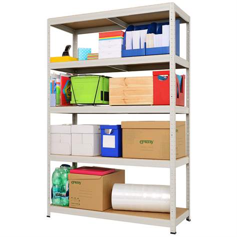 Zásuvný regál FUTUR, barva bílá, v x š x h: 1800x1200x600 mm, 5 polic, z MDF-desek - KOVONA SYSTEM, a.s.