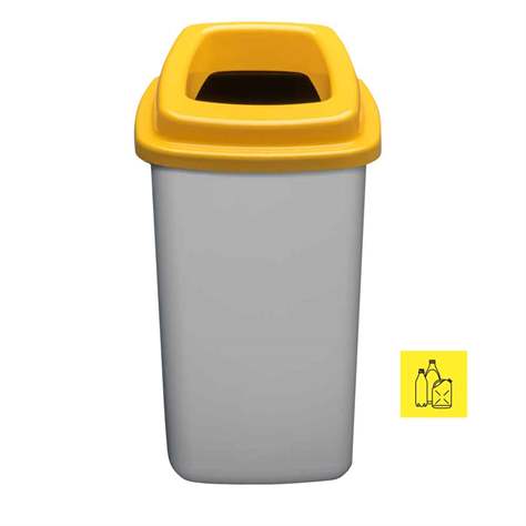 Abfallbehälter SORT, aus Kunststoff, Volumen 45 l, Farbe grau, Deckel gelb