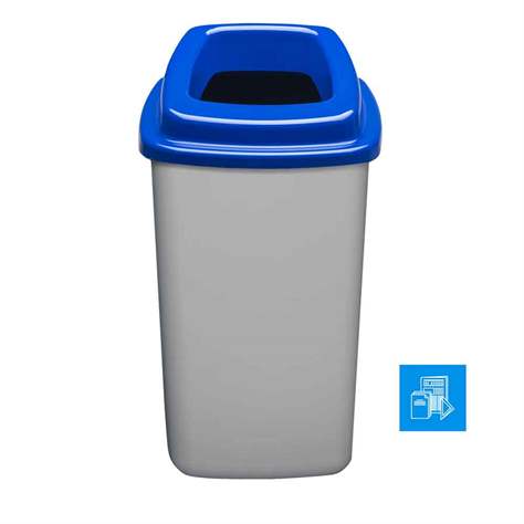 Abfallbehälter SORT, aus Kunststoff, Volumen 45 l, Farbe grau, Deckel blau