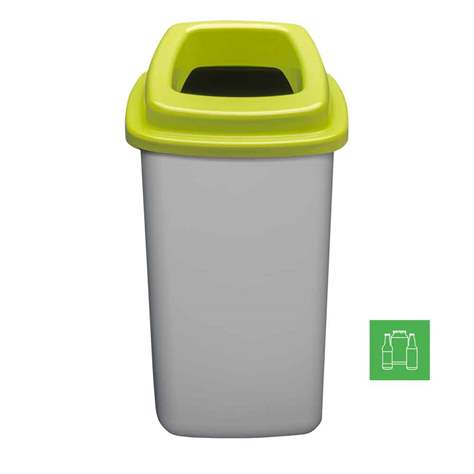 Abfallbehälter SORT, aus Kunststoff, Volumen 45 l, Farbe grau, Deckel grün