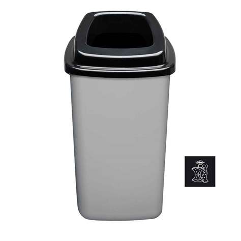 Abfallbehälter SORT, aus Kunststoff, Volumen 45 l, Farbe grau, Deckel schwarz